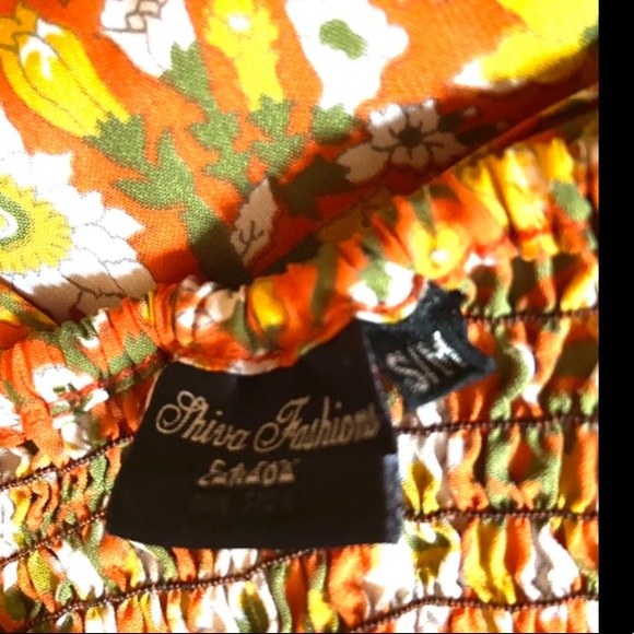 Orange Floral Bohemian Maxi Summer Dress - Picture 11 of 15